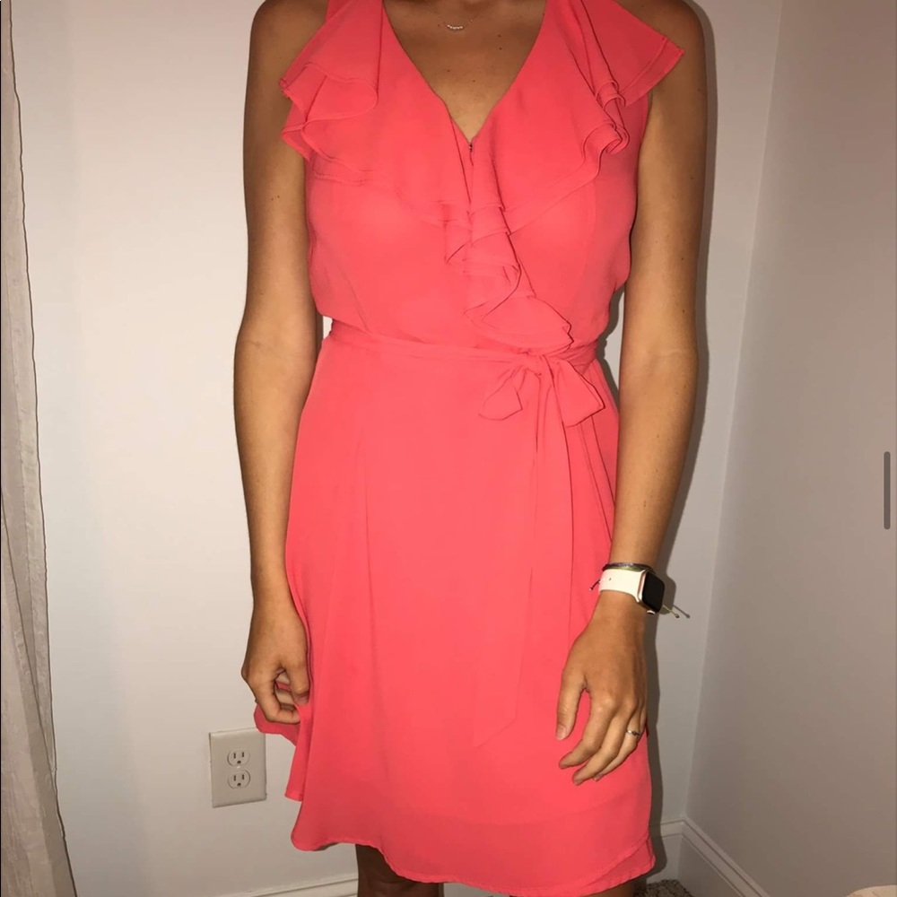Pink wrap dress